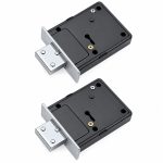MALAIKAH Heavy-Duty 4-Inch Single Square Bolt Mild Steel Door Lock with 2 Long Keys - Powder Coated Finish & Double Turn Design, Made in Aligarh India - Pack of 2